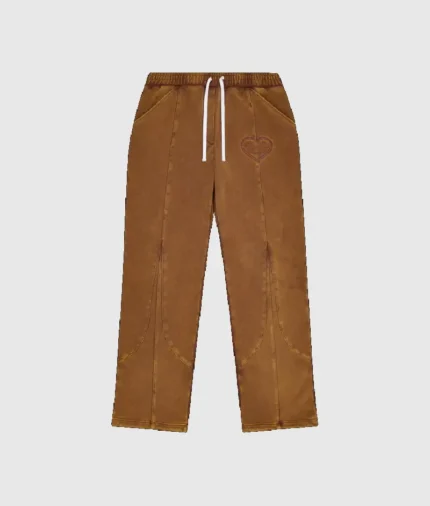 CYBE TRACK PANTS WASHED BROWN/PINK WINE